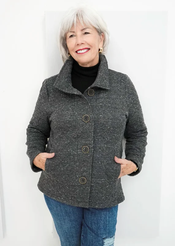 Plus Size Women's Faux Fur - Trimmed Blazers in Black for a Luxurious LookHabitat - Quilted Jacket