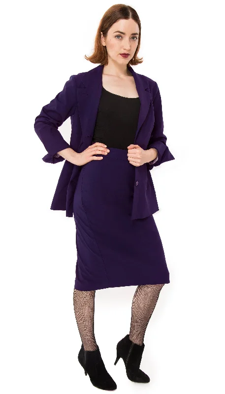 Women's Peplum Blazers in Emerald Green for a Stylish Work AttireJudy Skirt: Amethyst