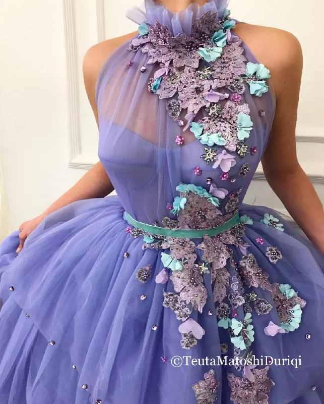 Lace - Embellished Women Dress for an Elegant and Sophisticated AppearanceBlooming Lilac Gown