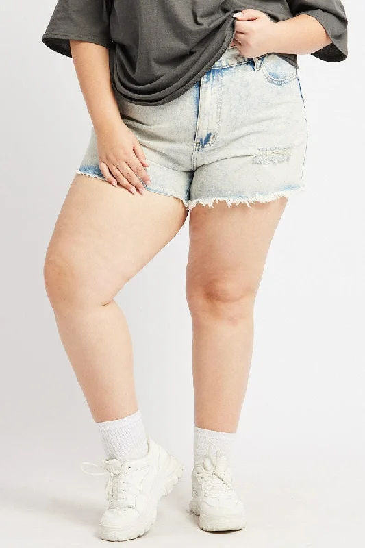 Denim Relaxed Shorts High Rise