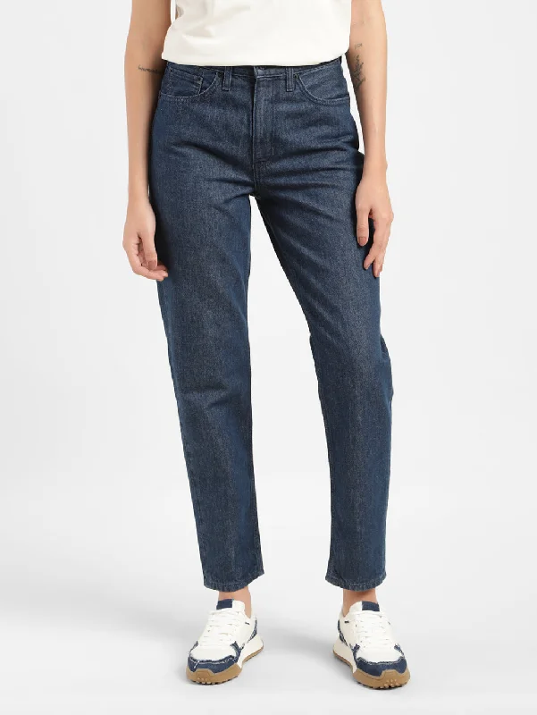 Embroidered women jeans with intricate patternsLevi's x Deepika Padukone Mid Rise Relaxed Fit Mom Jeans