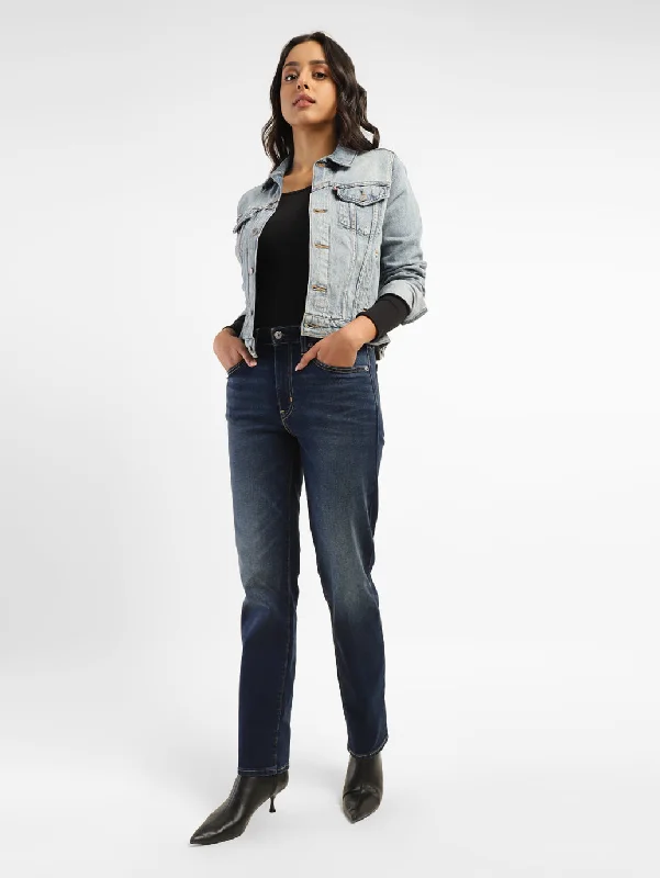 Dark - wash women jeans for a sophisticated and slimming effectWomen's High Rise 724 Straight Fit Jeans