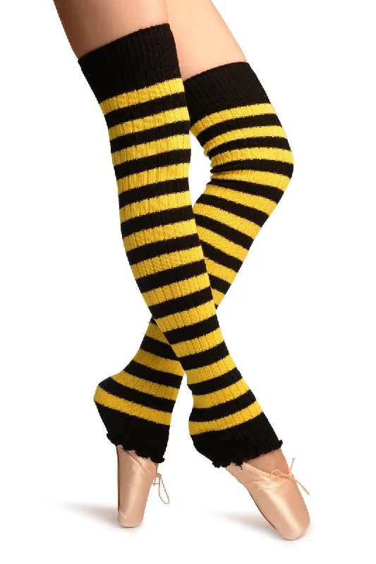 Yellow & Black Stripes Dance/Ballet Leg Warmers