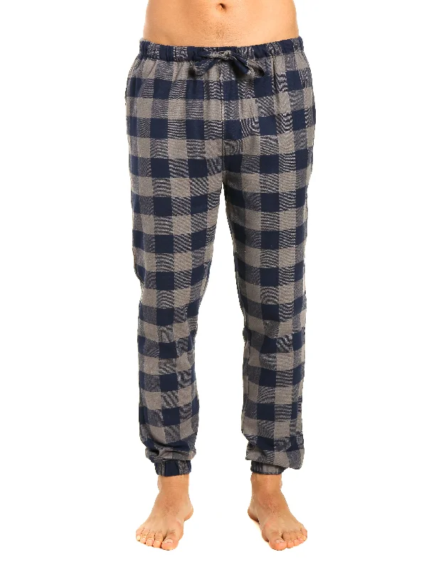 Asymmetric - hem lime - green lounge pants for a unique and stylish lookMens 100% Cotton Flannel Jogger Lounge Pants - Gingham Checks - Charcoal-Navy