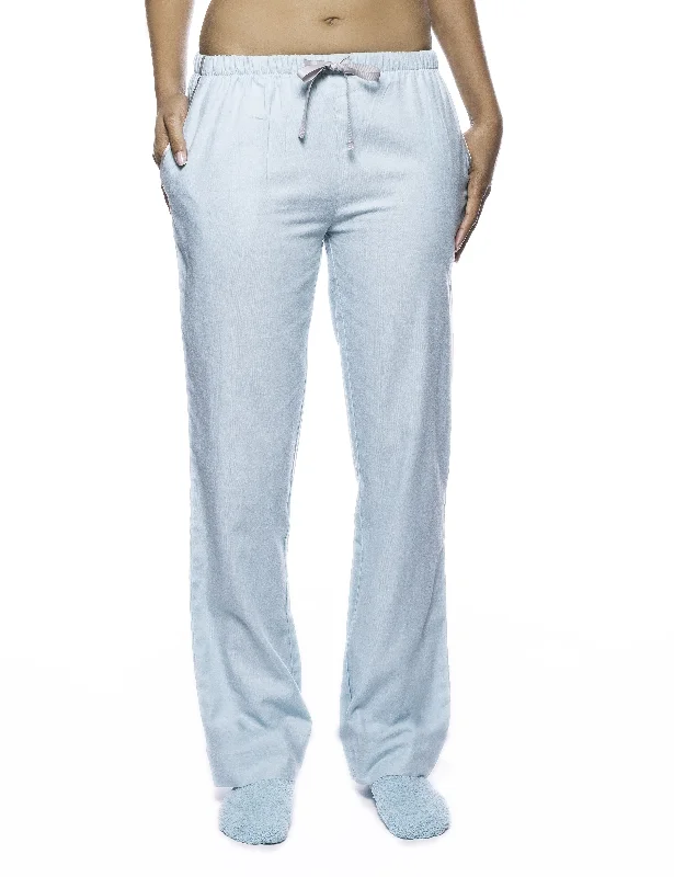 Puff - cuffed orchid - colored lounge pants for a unique and stylish silhouetteWomens Premium 100% Cotton Flannel Lounge Pants - Herringbone Aqua