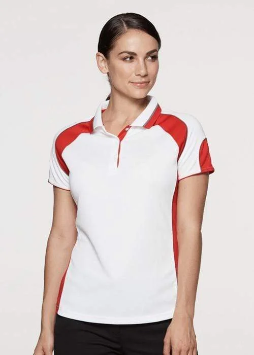 Polo shirt with a scalloped hem for a feminine detailAussie Pacific Ladies Murray Polo Shirt 2300