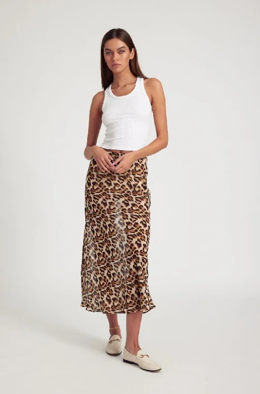 Linen Women Shorts for Breathable Comfort in Hot WeatherLeopard Silk Bias Maxi Skirt