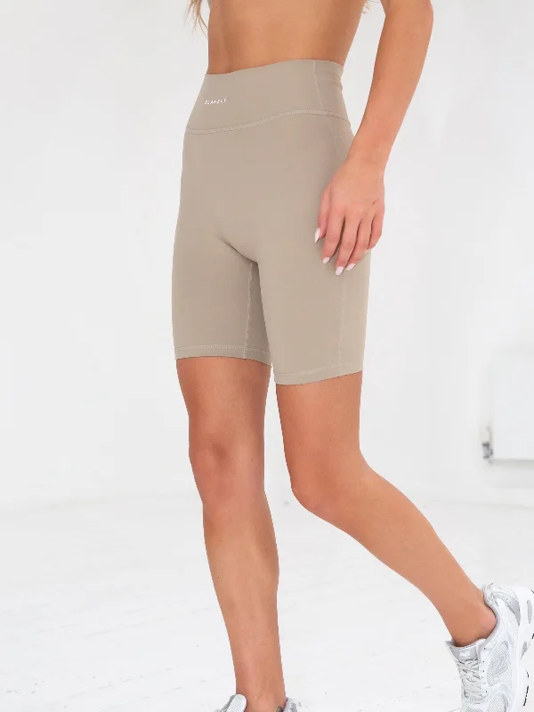 Linen Women Shorts for Breathable Comfort in Hot WeatherSeries Cycling Shorts - Washed Khaki