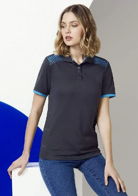 Metallic - trimmed polo shirt for a glamorous lookBiz Collection Galaxy Ladies Polo P900LS