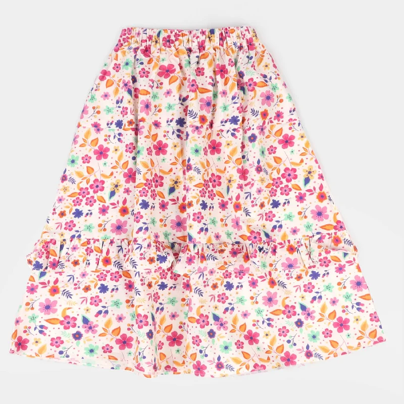 Antibacterial sport skirt for fitness enthusiastsGirls Cotton Digital Print Long Skirt Rain Blush - Multi