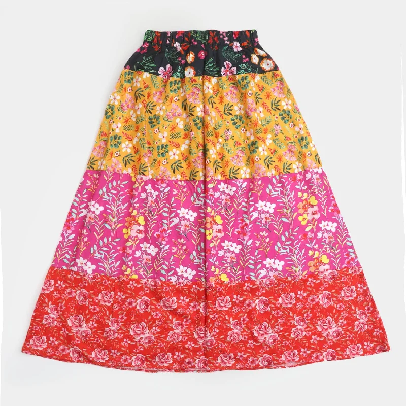 School uniform - style pleated skirt in specific colorsGirls Digital Print Long Skirt Maze - Multi