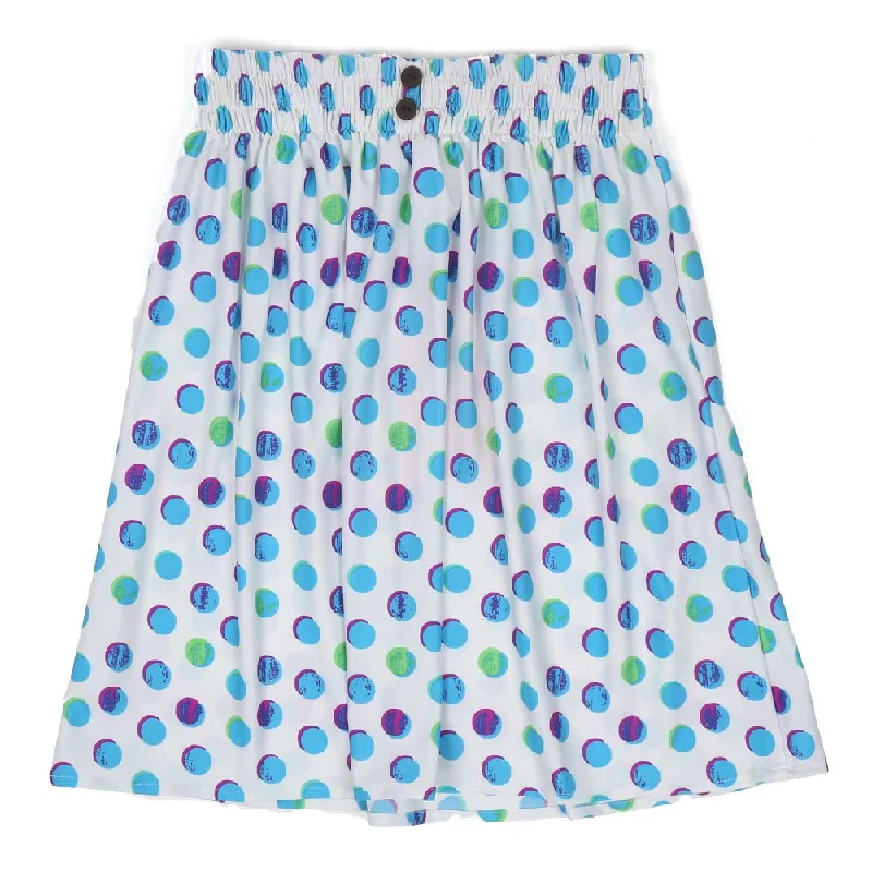 Petite - sized pencil skirt with a shorter hemlineGirls Short Skirt Multi Dots - White