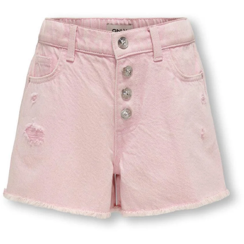 Patterned Geometric Women Shorts for a Modern Appealkids ONLY Begonia Pink Petra Coloured Shorts