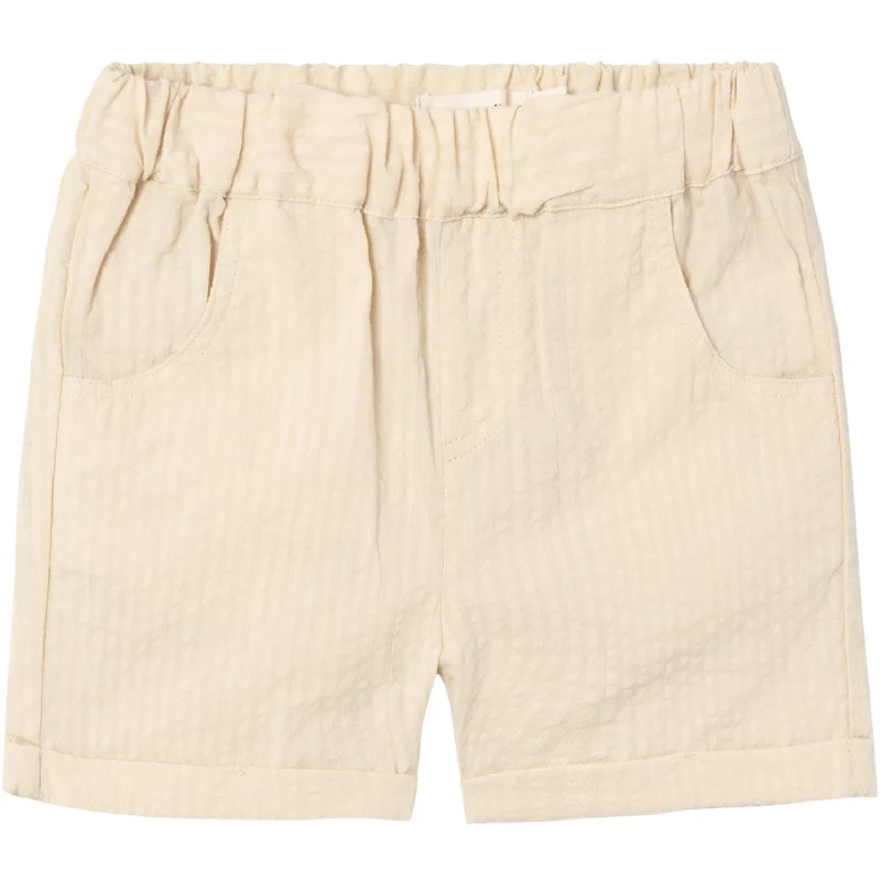 Solid Color Women Shorts in Bright Hues for a Bold StatementLil'Atelier Bleached Sand Homan Loose Shorts