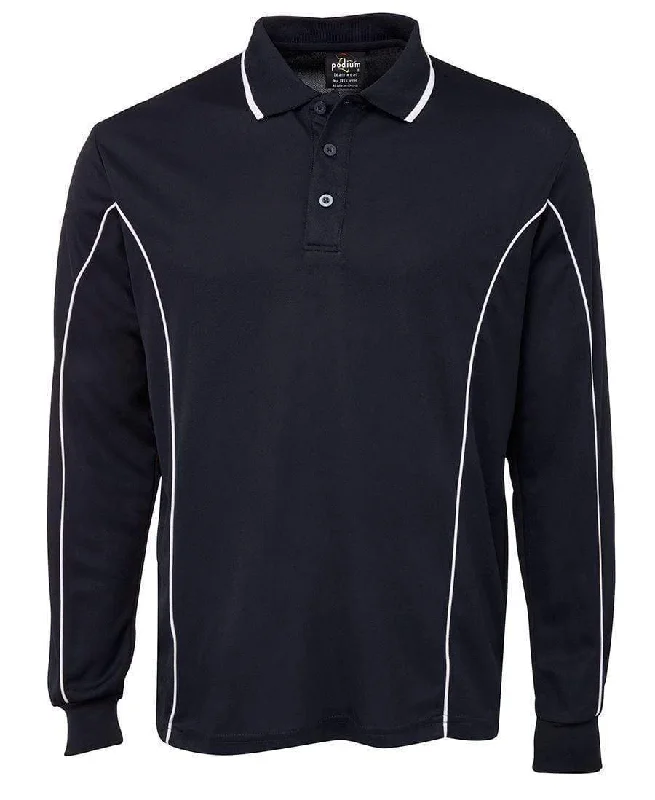 Thermal - lined polo shirt for cold - weather activitiesJB'S Long Sleeve Piping Polo 7PIPL