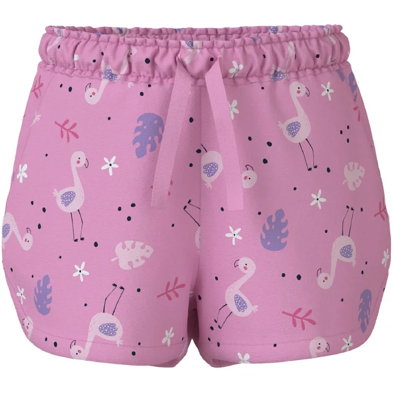 Embroidered Women Shorts with Intricate DesignsName It Bonbon Flamingos Vigga Shorts Noos