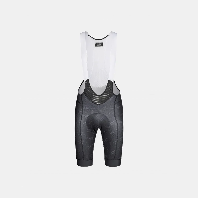 Solid Color Women Shorts in Bright Hues for a Bold StatementPas Normal Studios Mechanism Late Drop Bib Short - Black Contrast