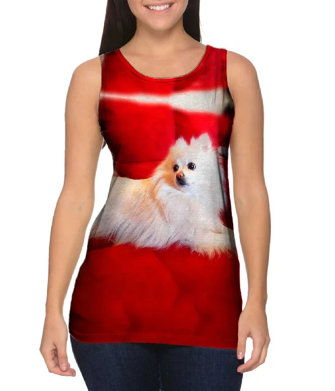 V - Neck Women's Moisture - Wicking Tank Tops for RunningSuper Pomeranian