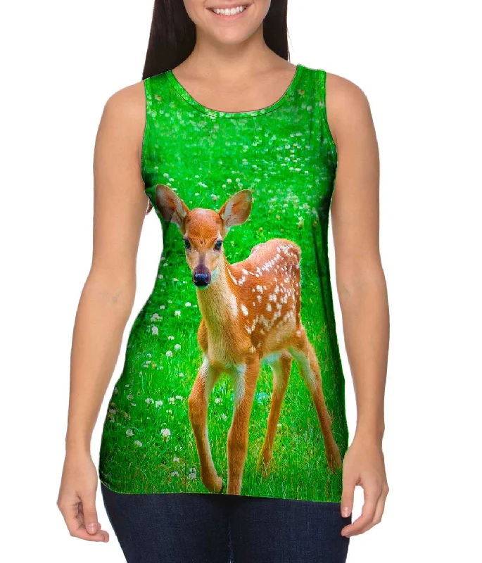 Women's Button - Down Tank Tops in Striped PatternsSure Footed Young Deer