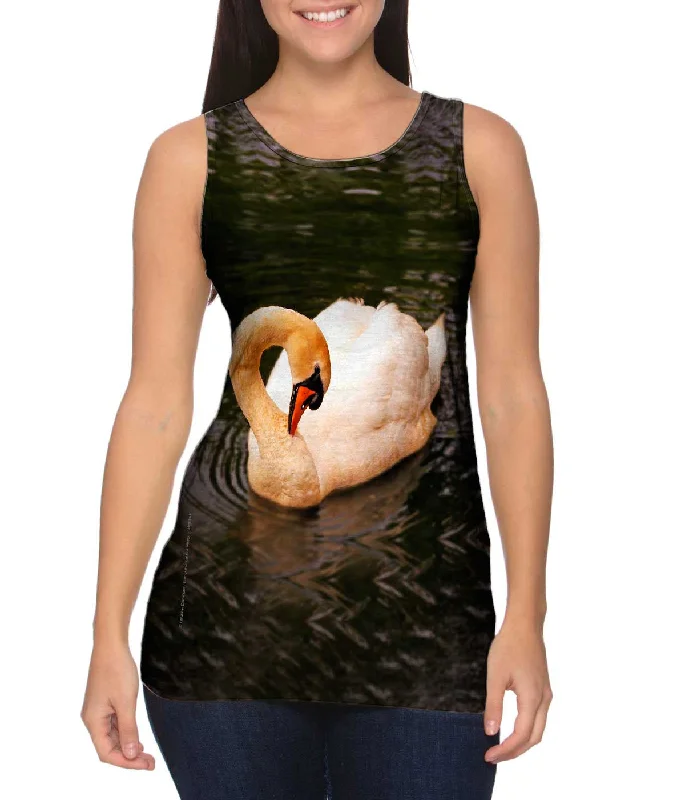 Women's Cropped Tank Tops with Vintage Band LogosSwan Lake Swim