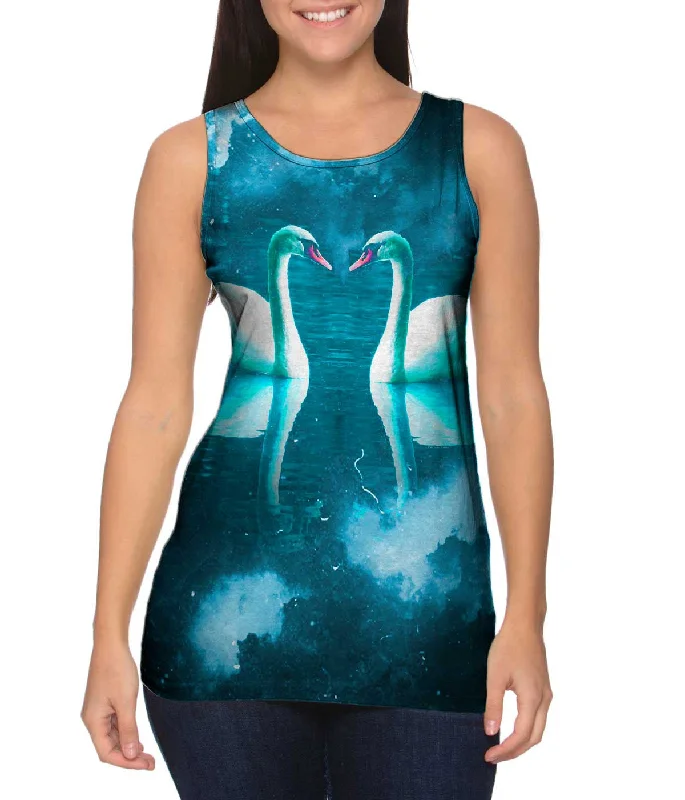 V - Neck Women's Moisture - Wicking Tank Tops for RunningSwan