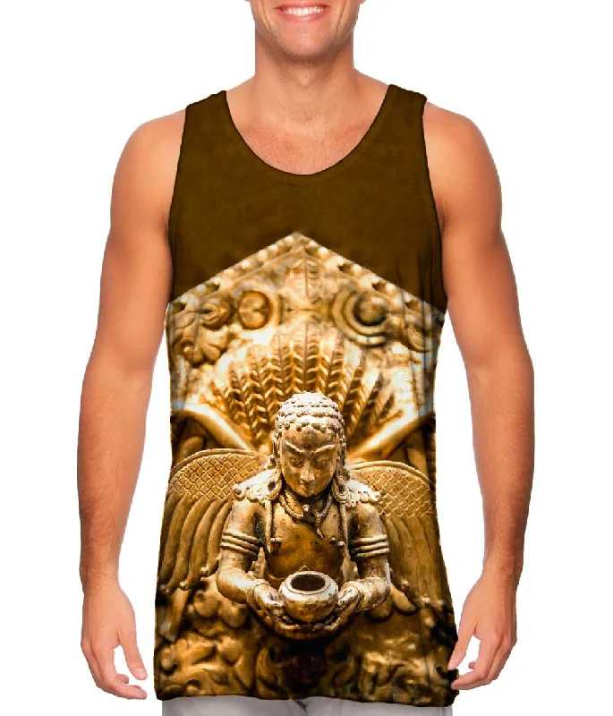 Women's Longline Tank Tops with Abstract PrintsSwayambhunath Statue