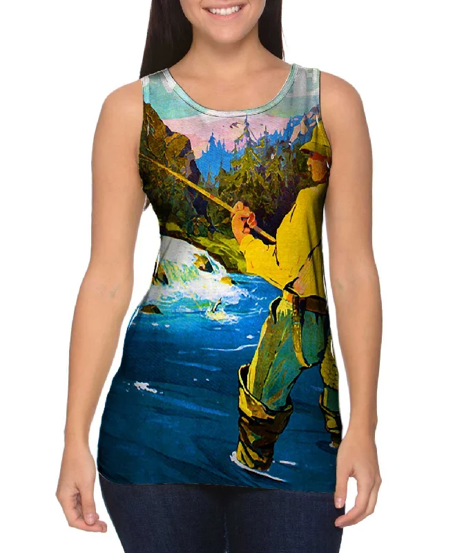 V - Neck Women's Moisture - Wicking Tank Tops for RunningSweden Fly Fishing 035