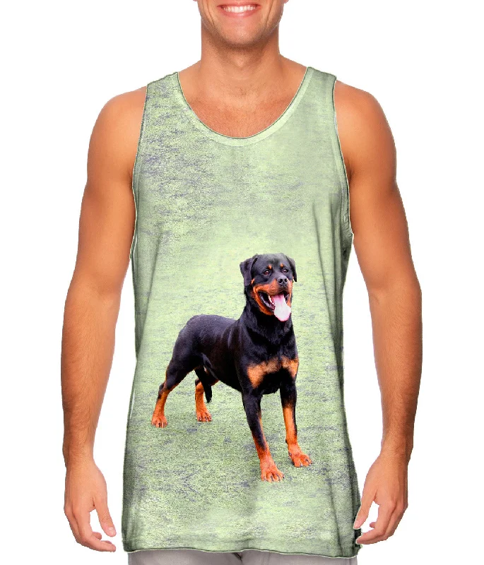 Plus Size Women's Puff - Sleeve Tank Tops in Pastel HuesSweet Park Rottweiler