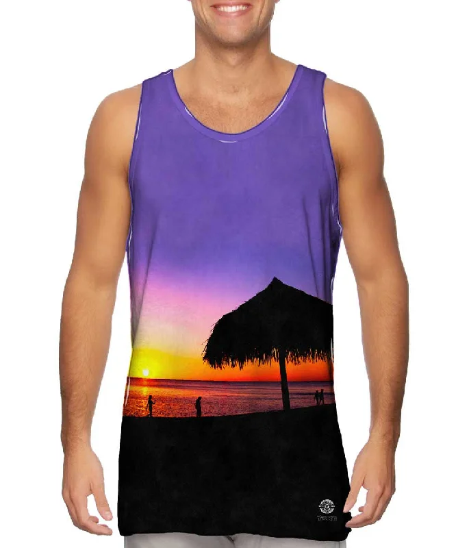 V - Neck Women's Moisture - Wicking Tank Tops for RunningSweet Sunset Glow