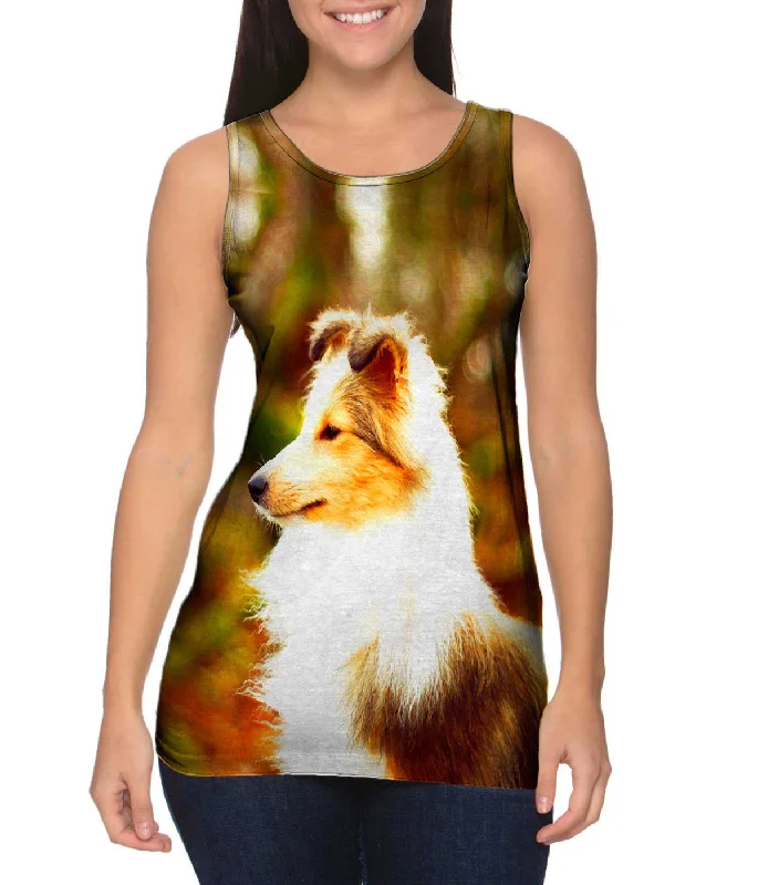 Plus Size Women's Side - Slit Tank Tops in Metallic ShadesSwift Sheltie