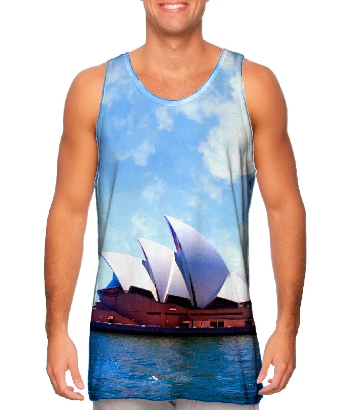 Women's Cropped Tank Tops with Vintage Band LogosSydney Opera House