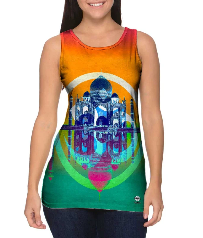 Women's Longline Tank Tops with Abstract PrintsTaj Mahal Ohm Illusion