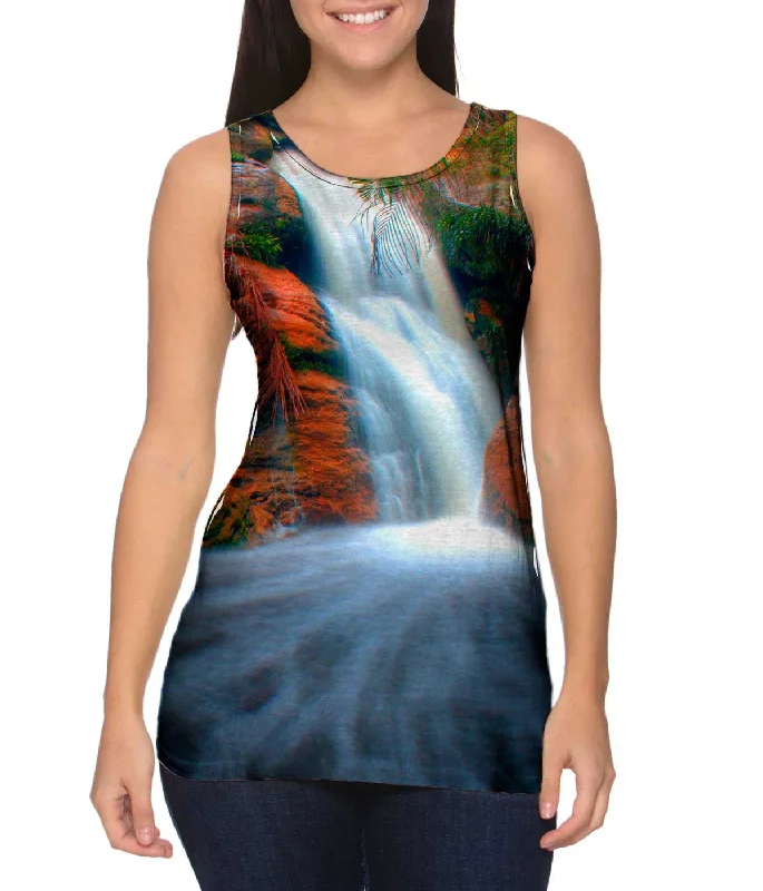 Plus Size Women's Criss - Cross Back Tank Tops in Neon ColorsTajor Waterfall