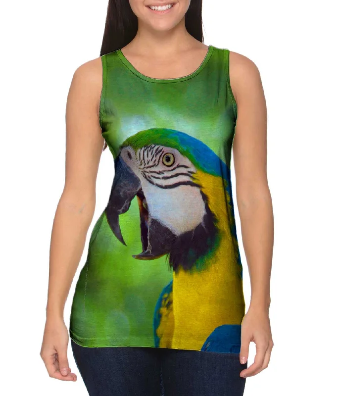 Plus Size Women's Embroidered Tank Tops in Boho StylesTalking Parrot