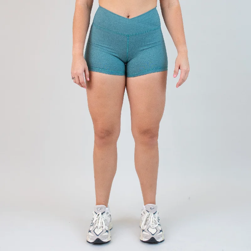 Solid Color Women Shorts in Bright Hues for a Bold StatementV Waistband Short 3.5" - High Rise