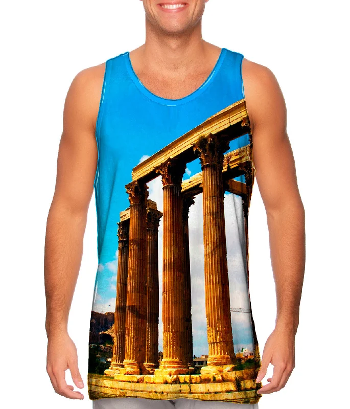 Women's Longline Tank Tops with Abstract PrintsTemple Of Olympian - Zeus