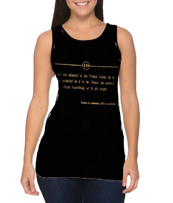 Plus Size Women's Side - Slit Tank Tops in Metallic ShadesTenth Amendment Us Constitution