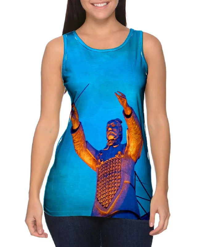 Plus Size Women's Puff - Sleeve Tank Tops in Pastel HuesTerracotta Orchestra Theater