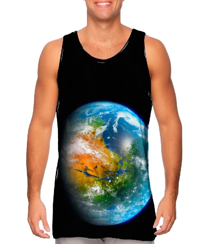 V - Neck Women's Moisture - Wicking Tank Tops for RunningTerraformed Mars Globe Realistic Space