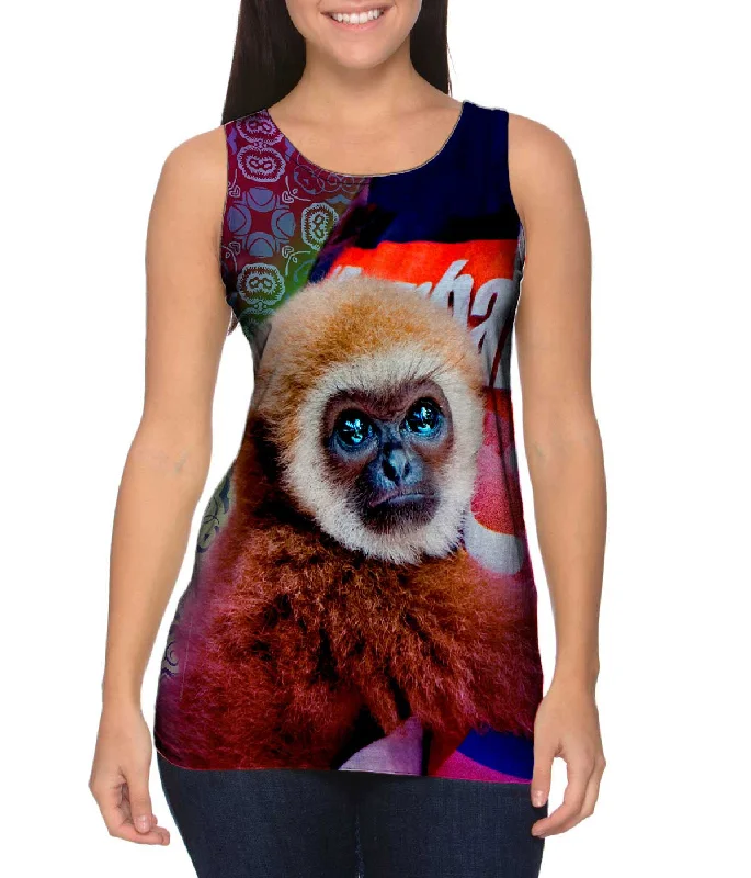 Plus Size Women's Side - Slit Tank Tops in Metallic ShadesThai Baby Monkey