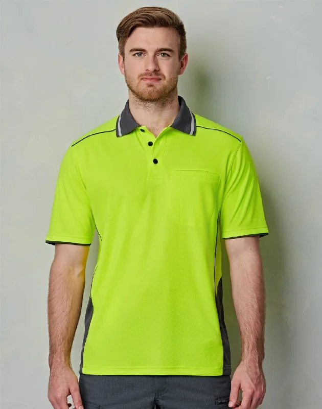 Metallic - trimmed polo shirt for a glamorous lookUnisex Hi-Vis Bamboo Charcoal Vented SS Polo SW79