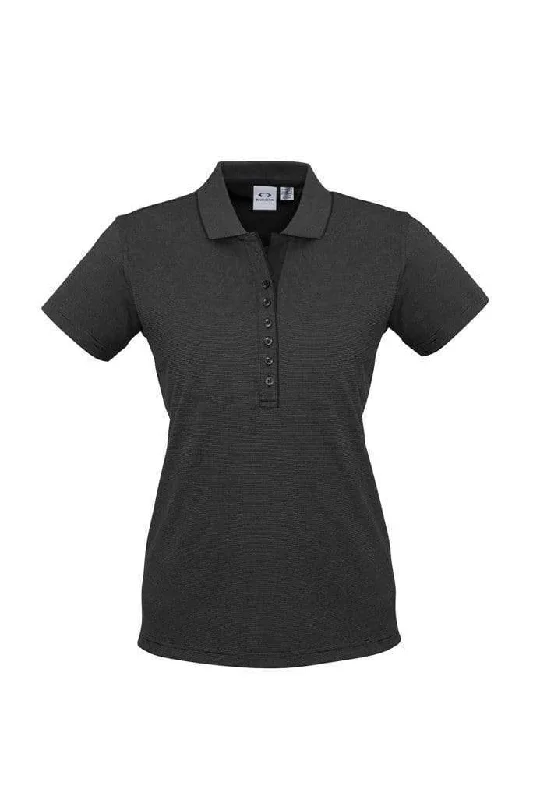 Striped linen blend polo shirt for summer beach partiesBiz Collection Women’s Shadow Polo P501LS