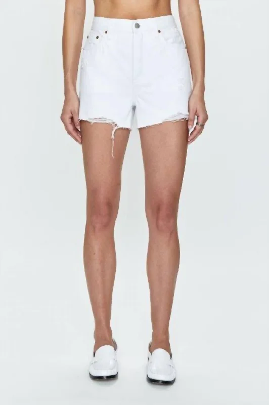 Bermuda Women Shorts for a Classic and Sophisticated LookWomen's Nova High Rise Shorts In White Vintage