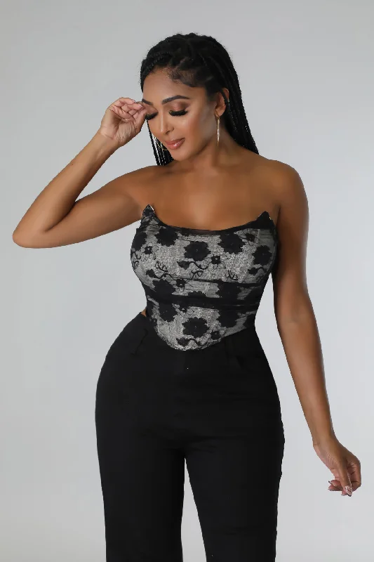 Crop Bodysuits to Pair with High - Waisted BottomsLaciest Moments Corset Top